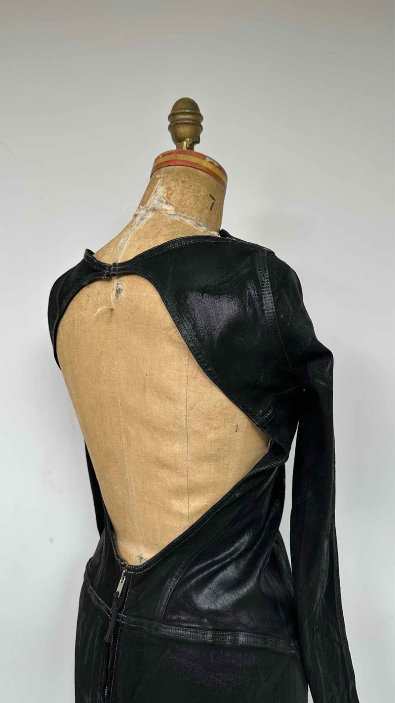 Rick Owens Waxed Back-Open L/S Dress