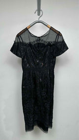 Carolina Herrera Floral Lace Scallop Midi Dress