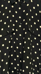 Saint Laurent S/S Polka-dot Silk Shirt Dress