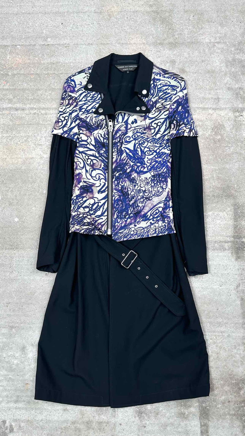 Comme Des Garçons Homme Plus Printed Biker Coat