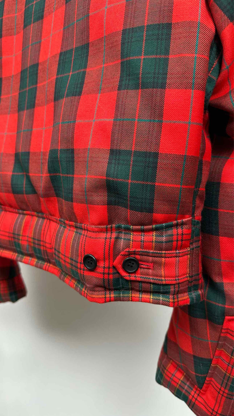 REGULATION Yohji Yamamoto Cropped Plaid Down Jacket