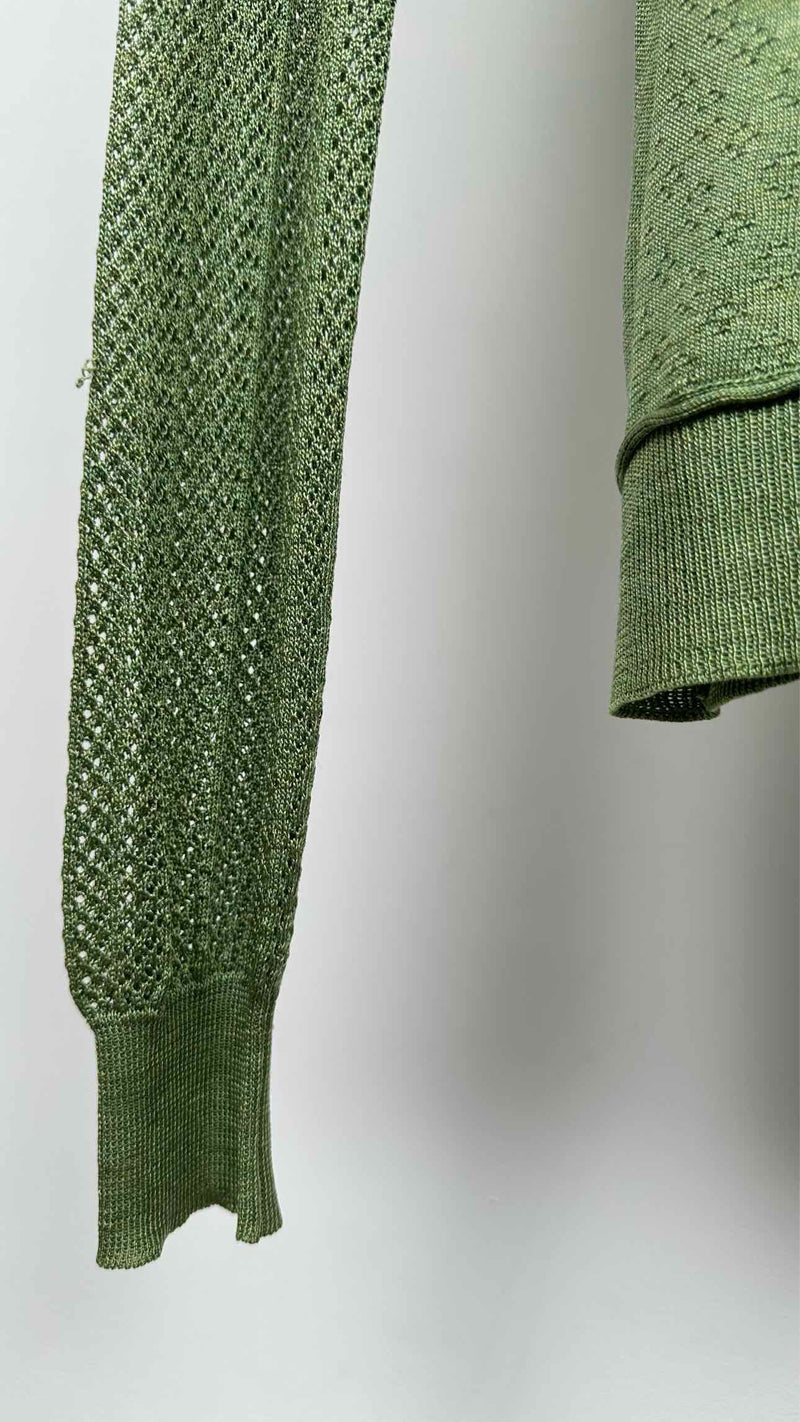 Louis Vuitton Scarf-neck Mesh Sweater