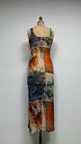 Jean Paul Gaultier Abstract Bacteria Mesh Maxi Dress