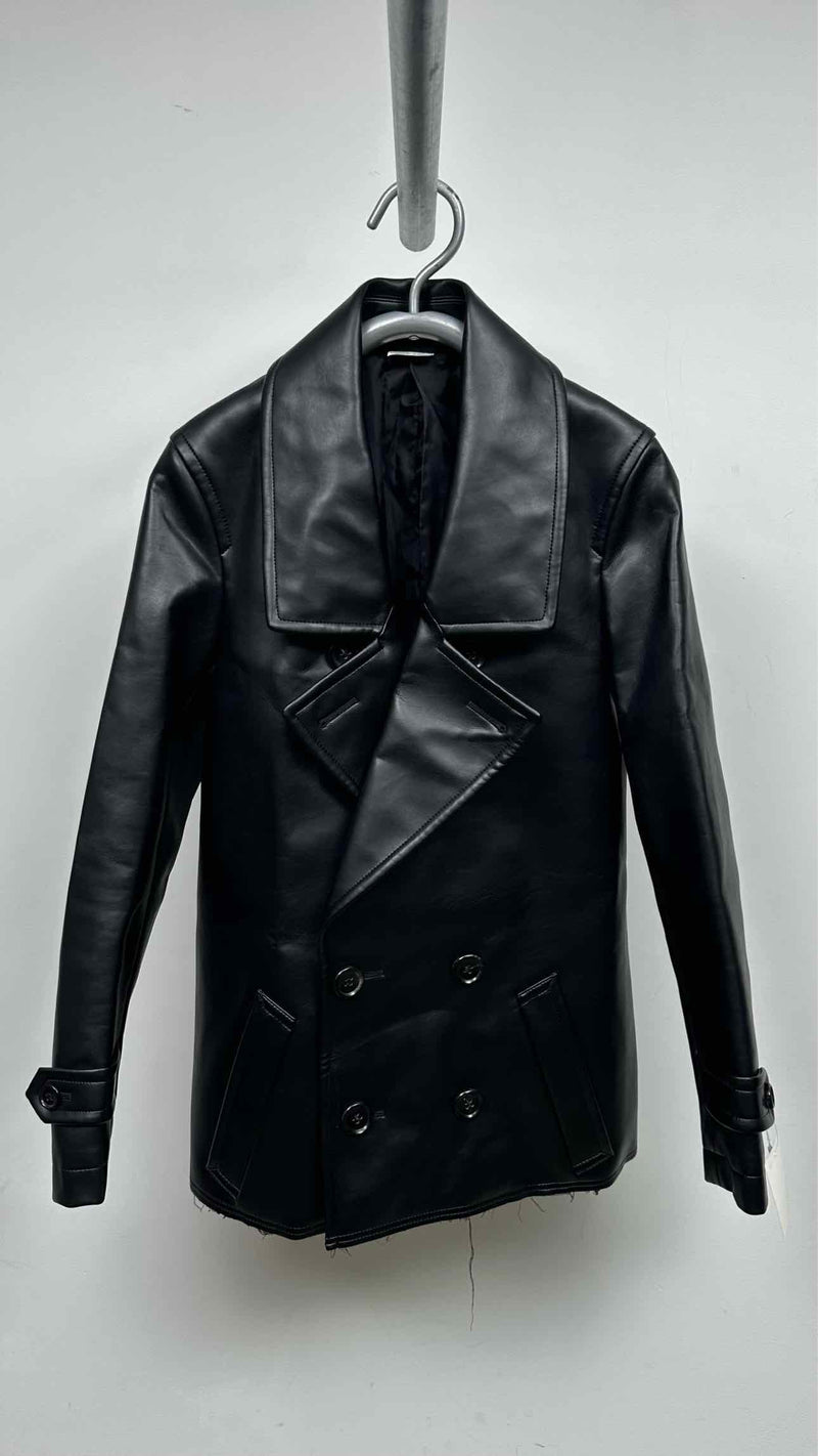 Comme Des Garcons Homme Plus Faux-leather Pea Coat