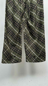 Burberry Plaid Linen Wide Pants