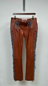 Charlotte Knowles Lace-up Detailed Leather Pants