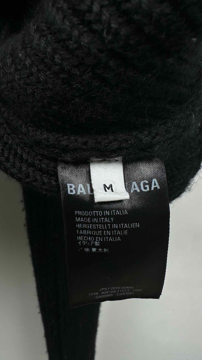 Balenciaga Neck-logo Rib Wide Sweater