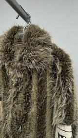 Martin Rose Patched Faux-fur Coat
