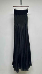 Rick Owens High-waisted Hybrid Silk Maxi Skirt
