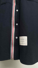 Thom Browne 4-bars Zip-up Moleskin Shirt