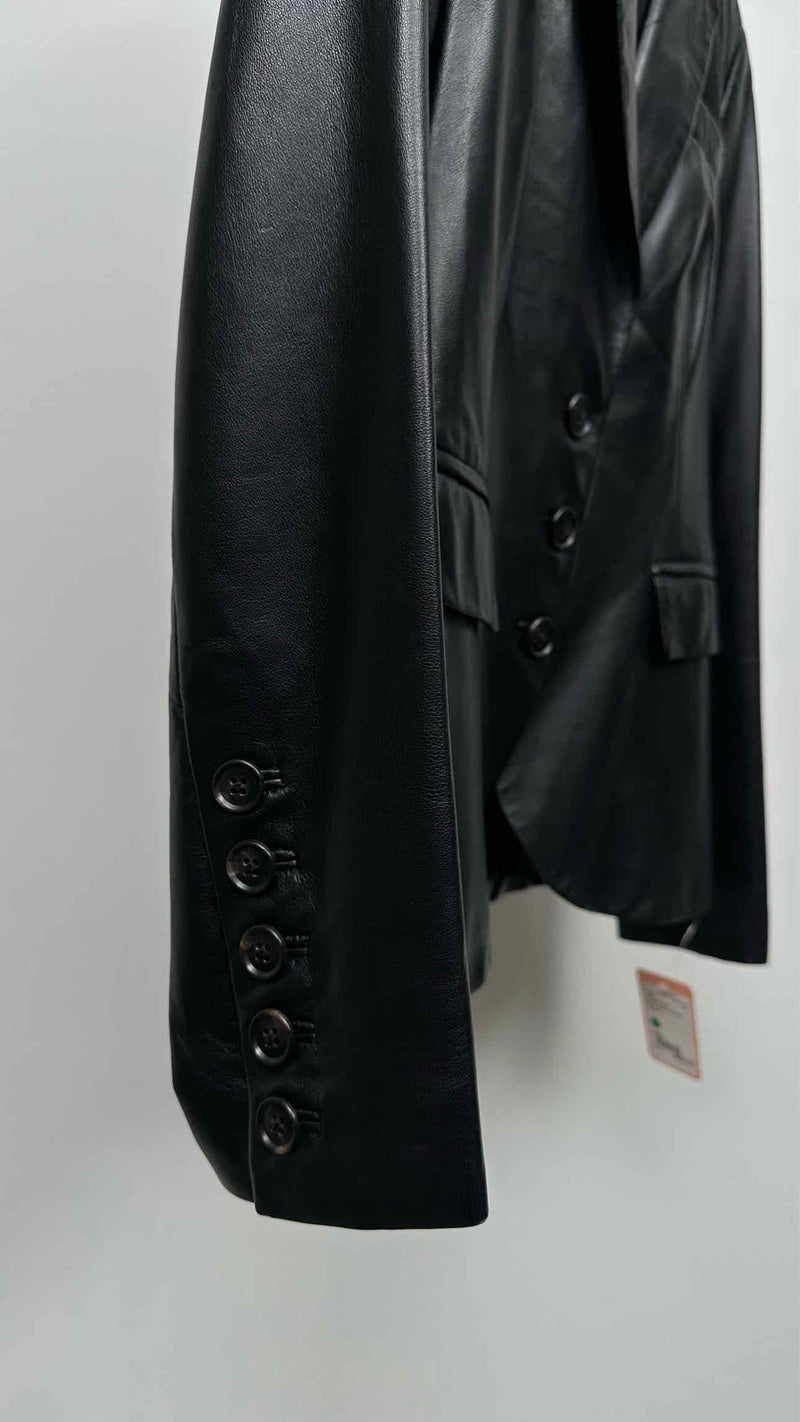 Anne Fontaine Leather Blazer Jacket