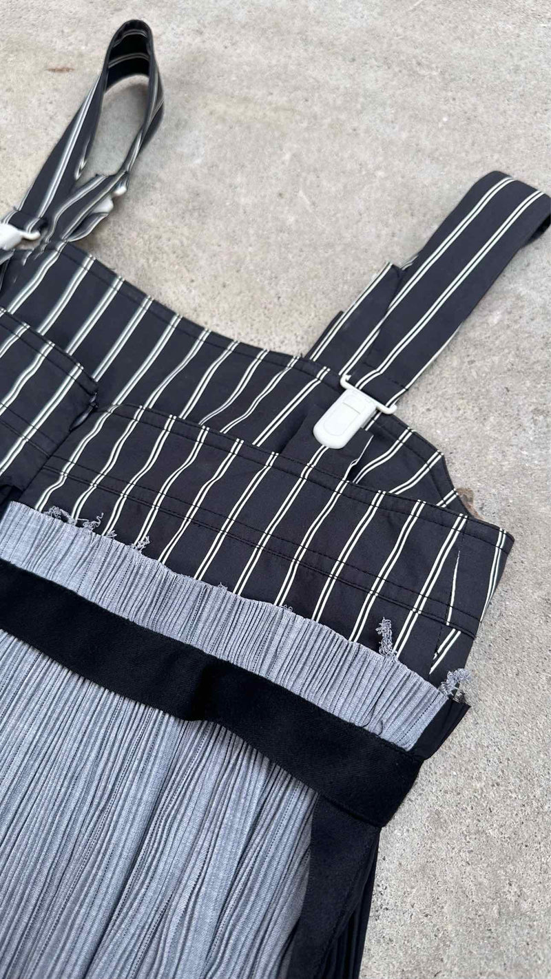 Haizhen Wang N/S Stripe Pleated Dress