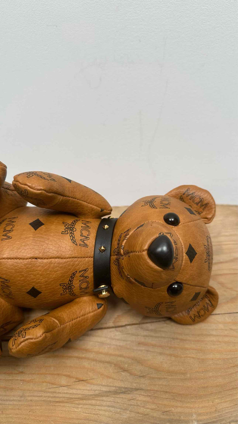 MCM Logo Leather Teddy Bear