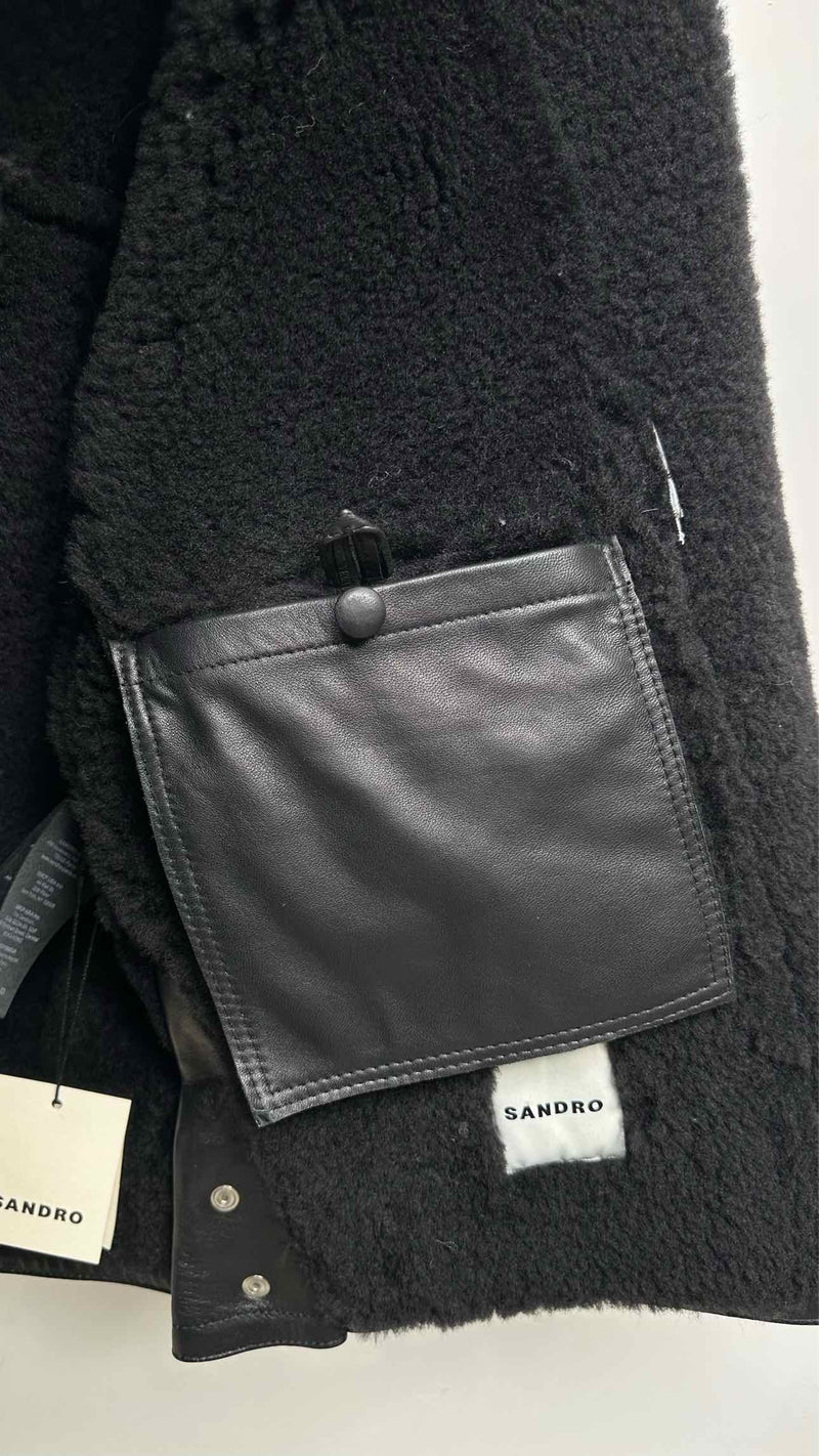 Sandro Shearling Short Coat
