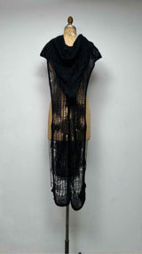 Rick Owens Loose-knit Hooded Long Cover Vest