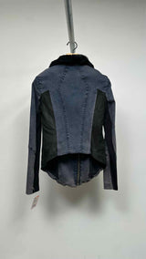 Helmut Lang Fur-collar Dolman Sleeves Hybrit Denim Jacket