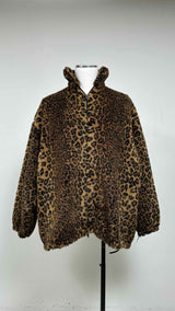 Balenciaga Oversized Leopard Printed Fleece Jacket