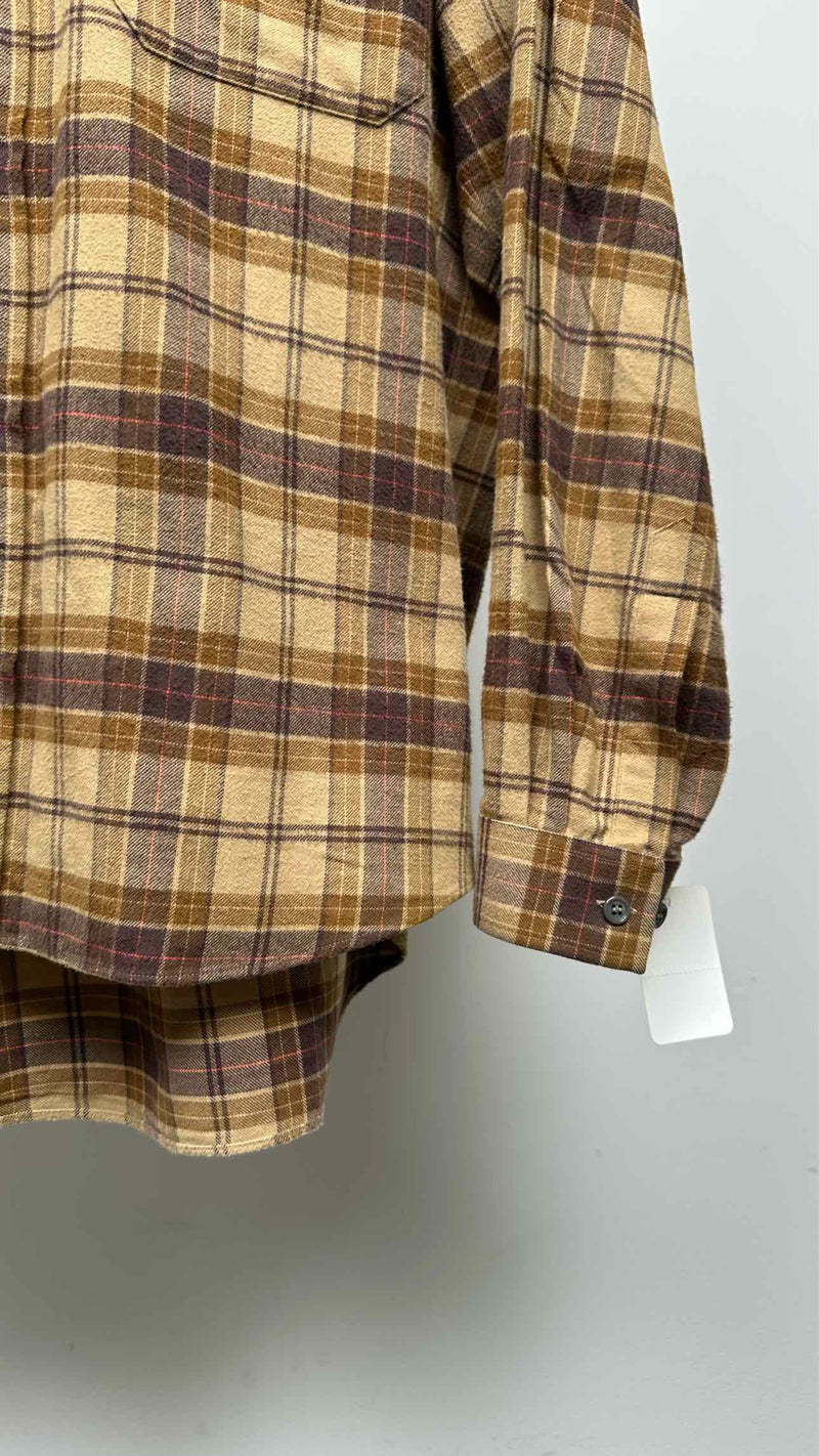 Gucci Leather Logo Oversized Plaid Shirt