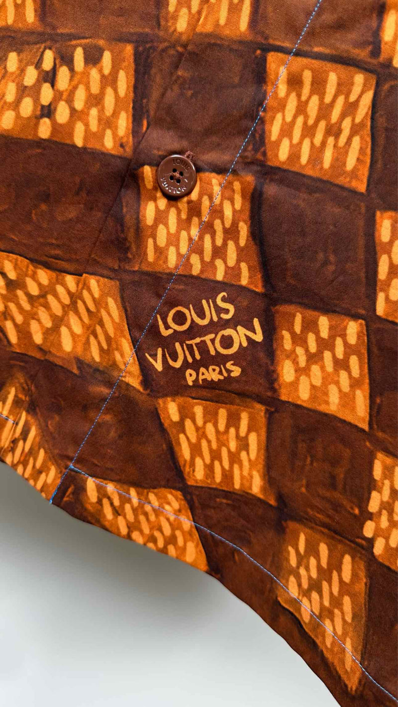 Louis Vuitton S/S Damier-printed Hawaiian Shirt