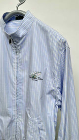 Christian Dior Mock Neck Striped Light Bomber Jacket
