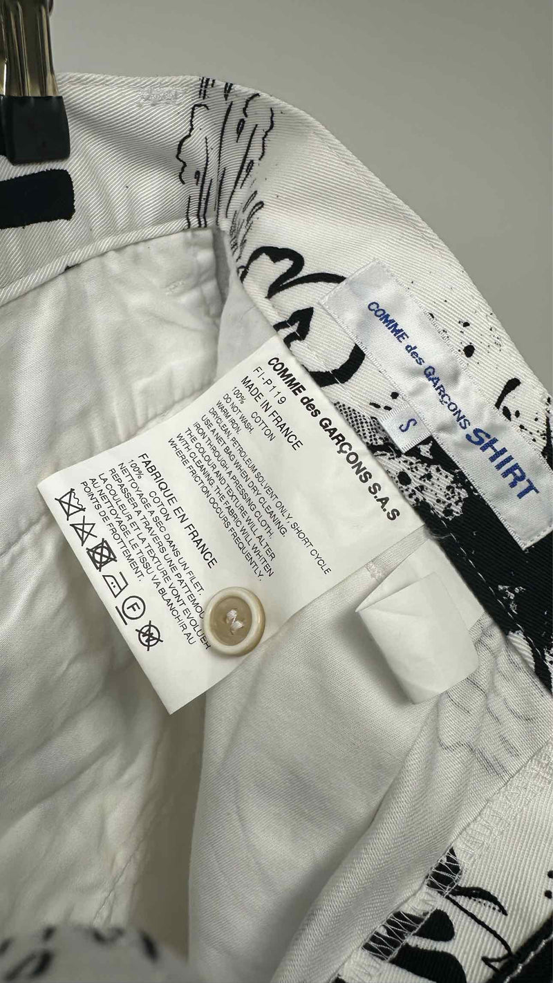 Comme Des Garçons Shirt Printed Wide Shorts