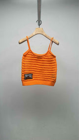 PRADA Knit Crochet Back Logo Top