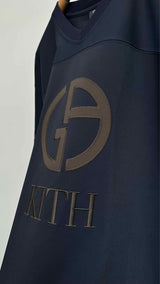 Kith X Giorgio Armani Logo-embroidered Jersey Top