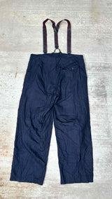 Paul Harnden Suspender Check Wide Pants