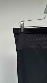 Rick Owens Rib Knit Waist Satin Maxi Skirt