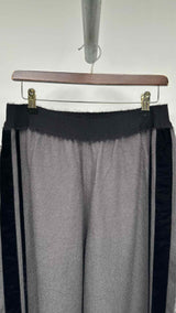 Uma Wang Velvet Side Stripe Wide Fringe Easy Pants
