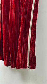 Shinya Kozuka Side-Zip Velvet Stripe Drop-clutch Wide Pants