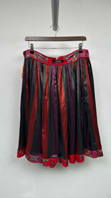 Jean Paul Gaultier Floral Stripe Satin Skirt