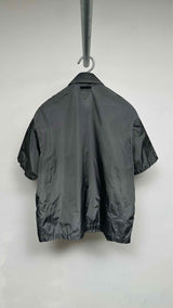 PRADA S/S Back-triangle-patch Nylon Shirt