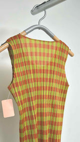 Pleats Please N/S Pleated Check Top