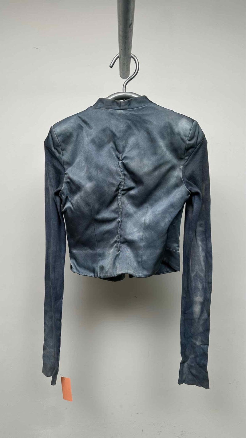 Rick Owens Over-dye Hook-closer Cropped Blazer Jacket