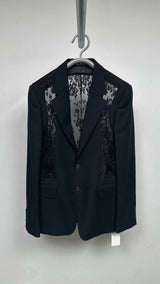 Alexander McQueen Floral Lace-hybrid Blazer Jacket
