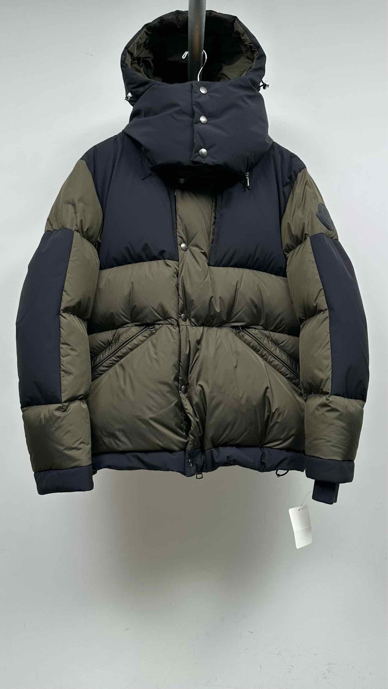 Moncler Paneled Two-tone Hooded Down Jacket