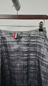 Thom Browne Pleated Silk A-line Long Skirt