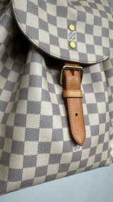 Louis Vuitton Damier Azur Sperone Leather Backpack