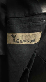 Y's BANG ON Leather Trim Oversized Bottom Side-zip Trench Coat