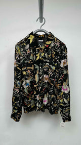Bode Heirloom Floral-Embroidered Sheer Silk Shirt