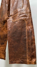 Eckhaus Latta Distressed Leather Wide Pants