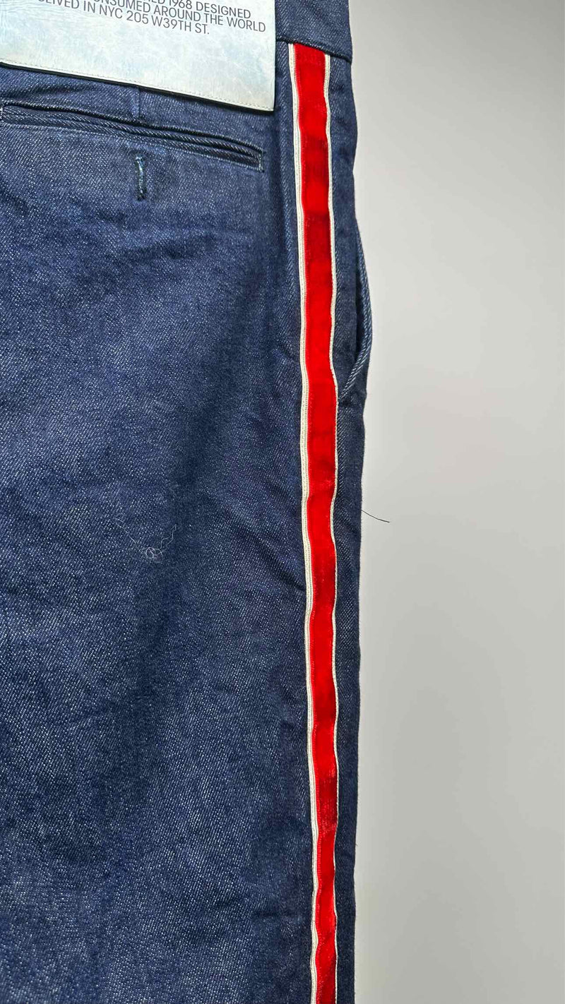 Calvin Klein 205W39NYC Center-Seam Side-Velvet Jeans