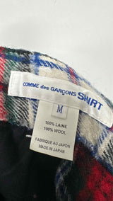 Comme Des Garcons Shirt Boiled Wool Plaid Wide Pants