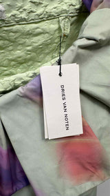 Dries Van Noten N/S Water Color Print Ruffle Tube Top