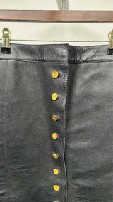 Thom Browne Button-up Striped Leather Skirt