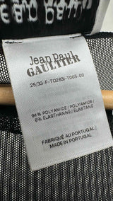 Jean Paul Gaultier L/S Logo Flocked Mesh Top