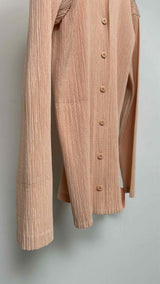Issey Miyake Pleated Long Cardigan