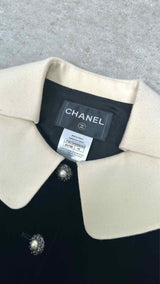 Chanel Cropped Velvet Two-tone  Jacket