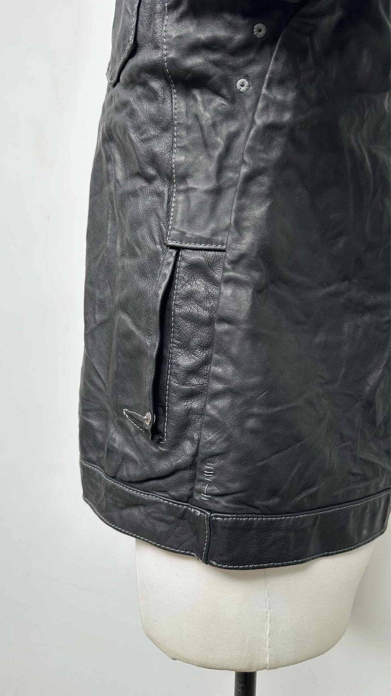 Taichimurakami Displacement Leather Jeans Jacket